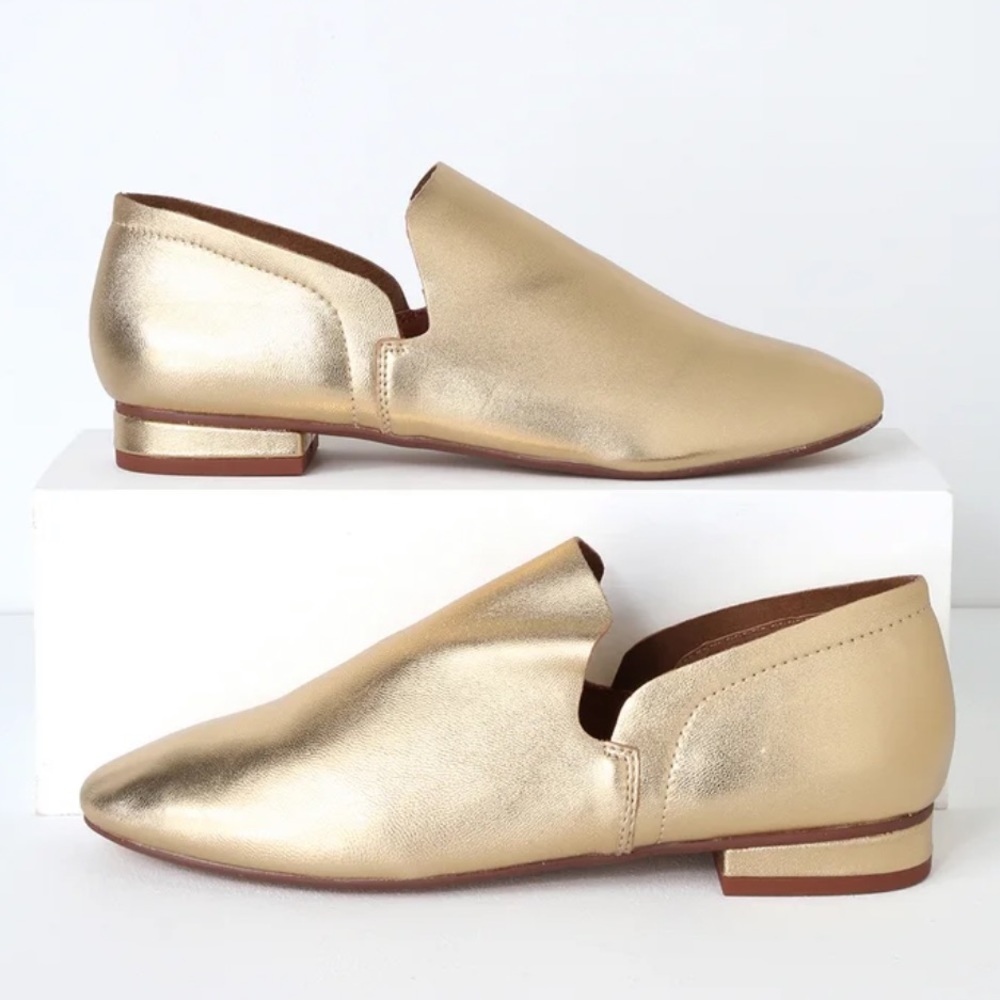 Kelsi Dagger Clara Gold Rush Leather Loafers